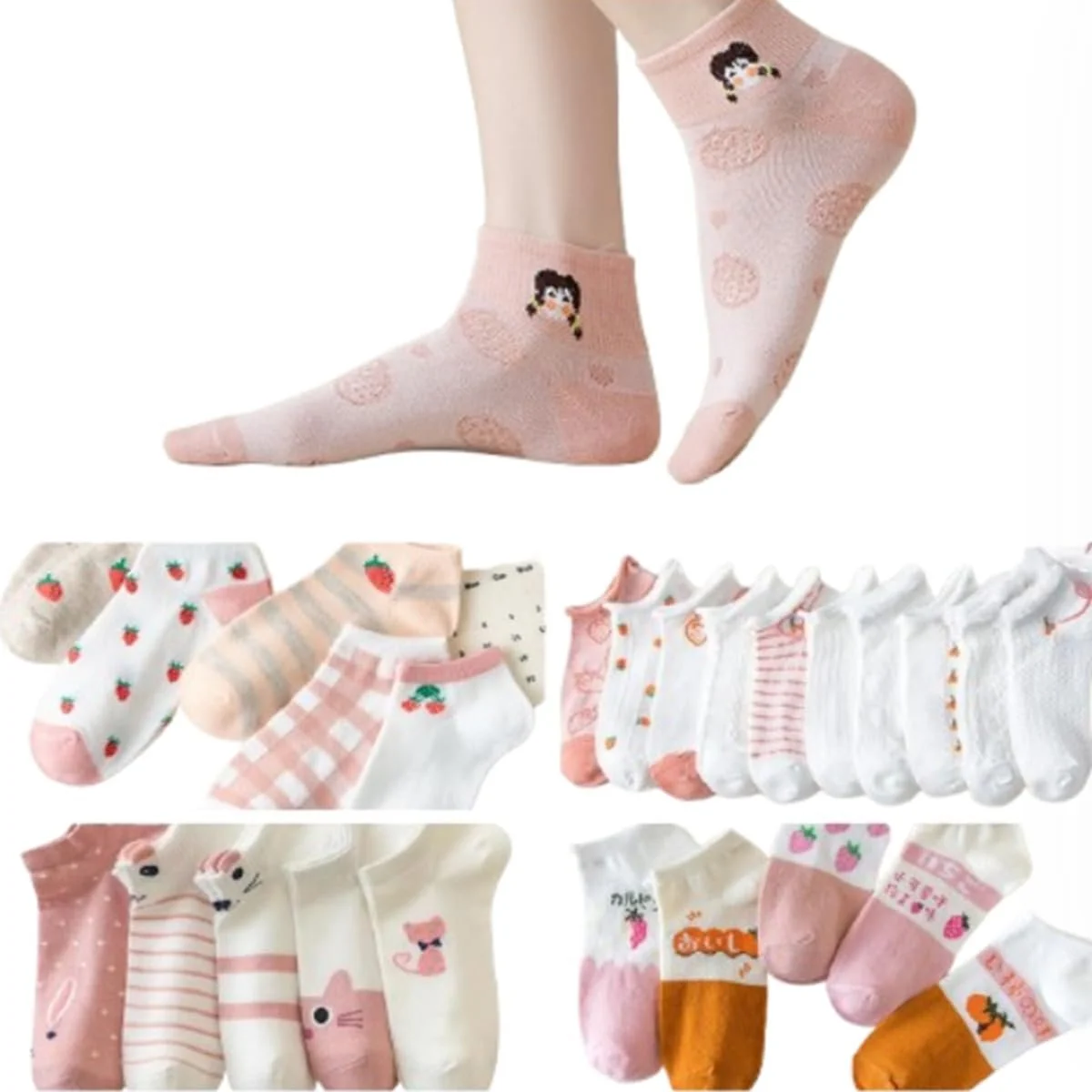 Жіночі шкарпетки з милим звірячим візерунком, спортивні, фото №5