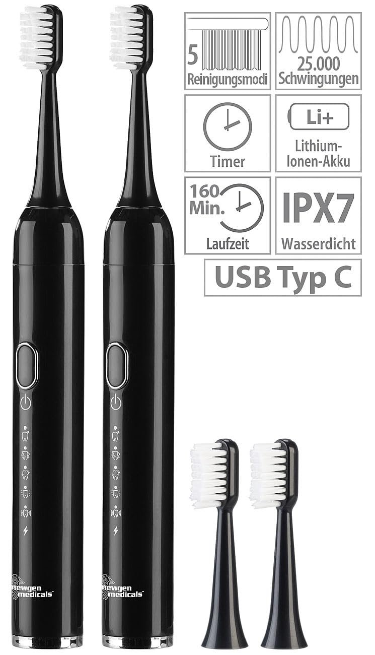 Електрична звукова зубна щітка newgen medicals Travel 25 000 Гц IPX7, фото №2
