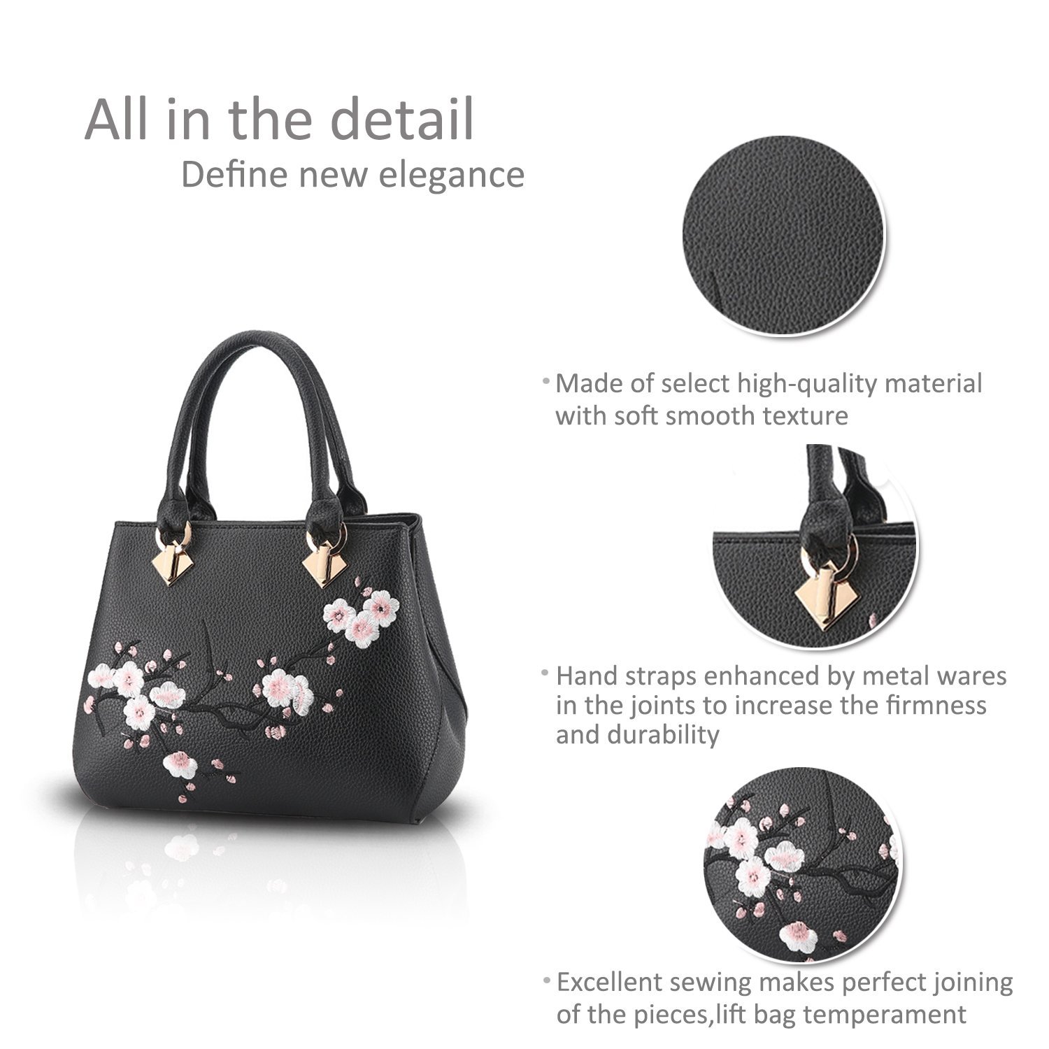 Сумка Nicole&Doris Чорна зі штучної шкіри, фото №7