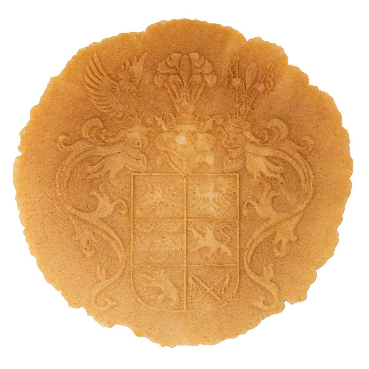 Вафельница Cloer 2632 Crescent с гербом Восточной Фрисландии для тонких, хрустящих круассанов, 750 Вт, диаметр поверхности для выпечки 14,5 см, плавно регулируемая степень подрумянивания, синяя., фото №4