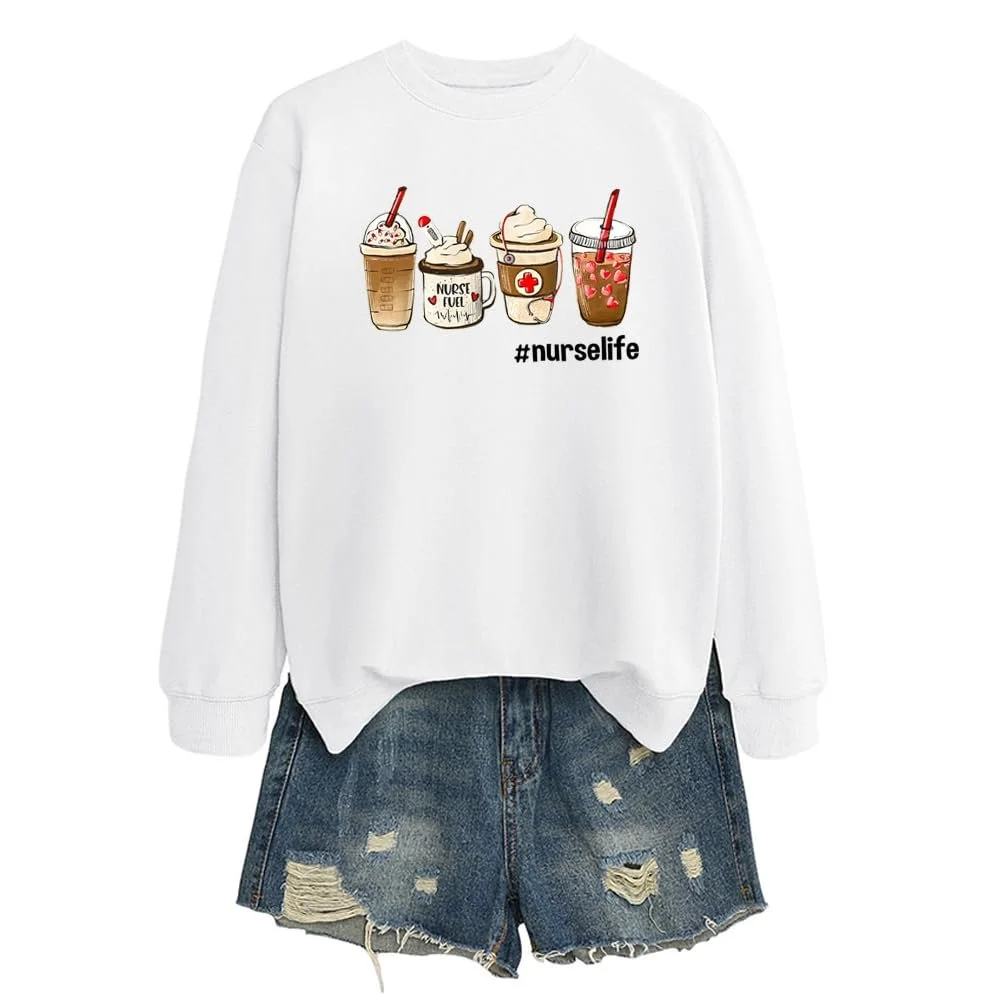 Женский Свитшот MLZHAN Nurselife С рисунком четырех стаканчиков мороженого, фото №3