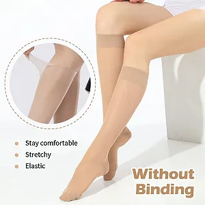 Шкарпетки до колін, 12 пар, Прозорі шкарпетки для жінок, Колір тілесний, Універсальний розмір synthetic.ua - Фото 1