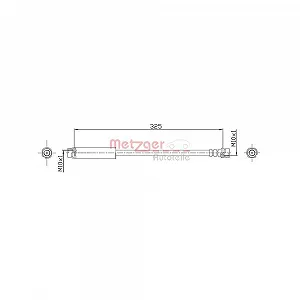 Гальмівний шланг METZGER 4112320 для FORD, задній лівий/правий - Фото 1