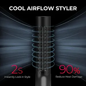 Стайлер для выпрямления и завивки волос TYMO Airflow 2 в 1 ионный с обдувом 360° и защитой от ожогов 32 мм synthetic.ua - Фото 1