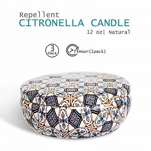 Свеча McNory Citronella Scented в металлической банке 425 г 100% соевый воск synthetic.ua - Фото 1