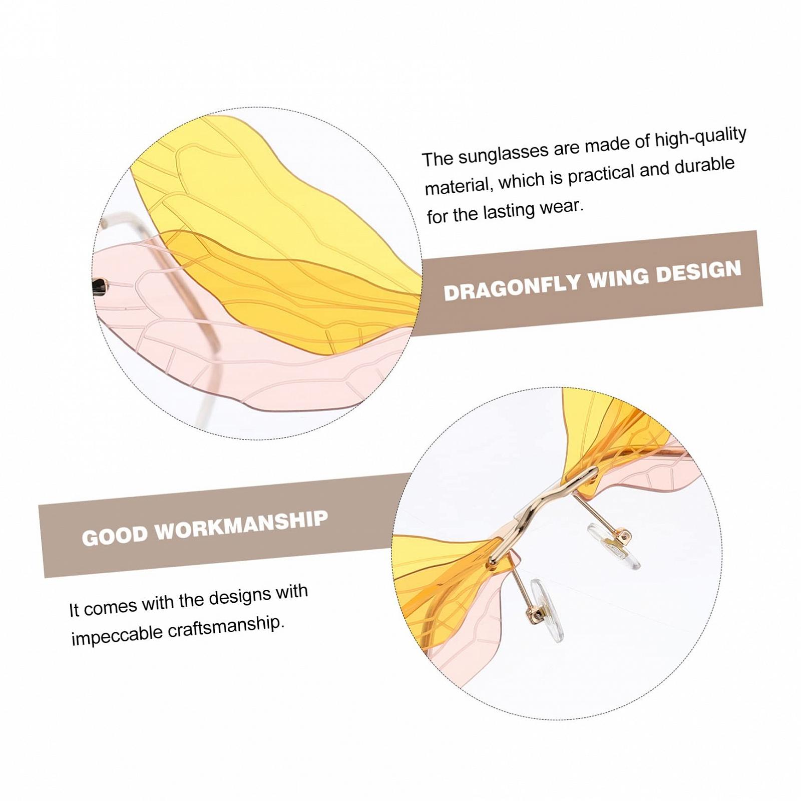 Сонцезахисні окуляри Квадратні PACKOVE Без оправи для жінок Унісекс x2 шт., фото №6