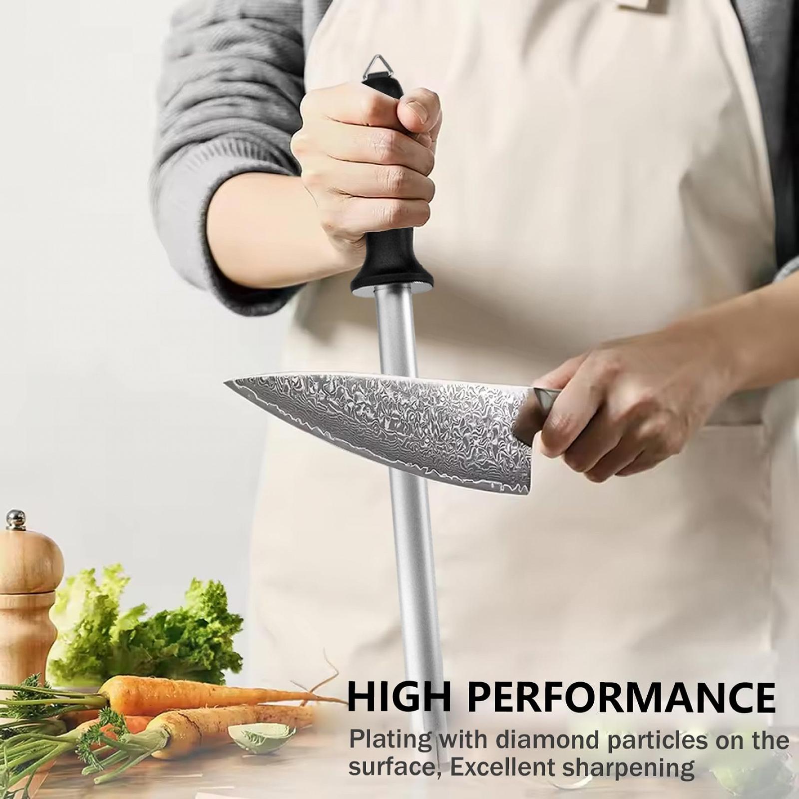 Мусат Diamond 10 Inch с алмазным покрытием высокой твердости для кухонных и охотничьих ножей, фото №4