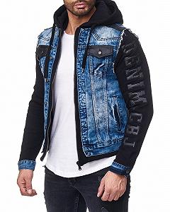 Джинсова куртка Cipo & Baxx Regular Fit з капюшоном, подвійний стиль, модні деталі, вінтажний міський стиль synthetic.ua - Фото 1