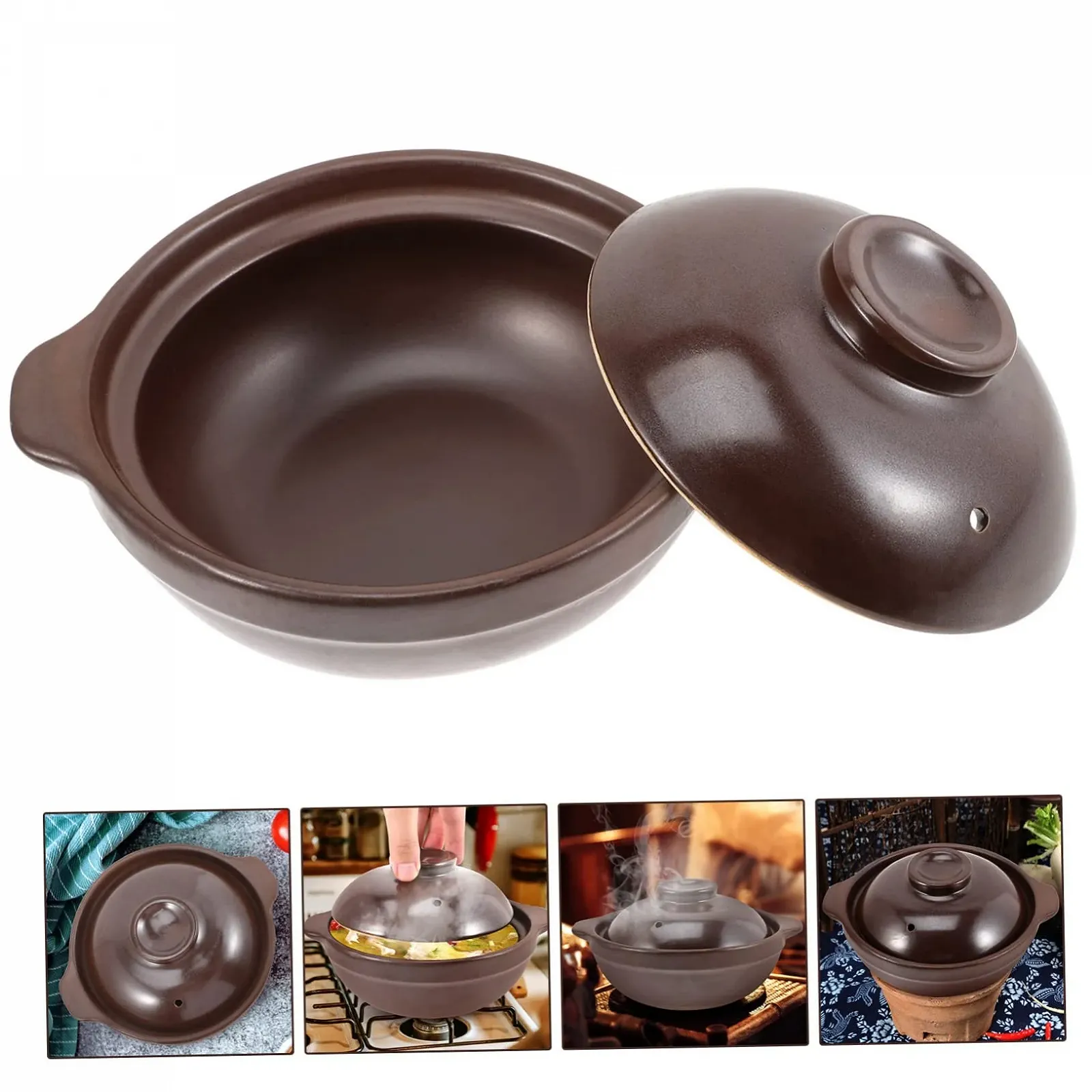 Кастрюля для запекания VALICLUD Керамическая с крышкой Термостойкая, фото №8