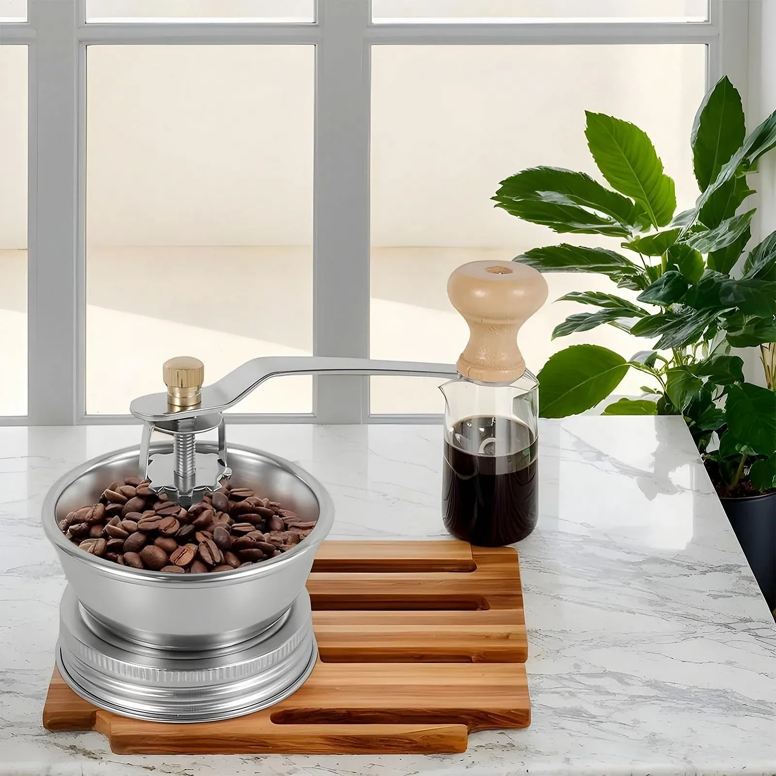 Кавомолка-кришка для банки Mason, Ручна для кавових зерен,з нержавіючої сталі, Портативна, фото №8