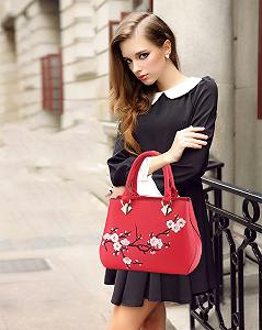 Сумка женская NICOLE&DORIS, повседневная, красное вино, с ручкой сверху, через плечо synthetic.ua - Фото 1