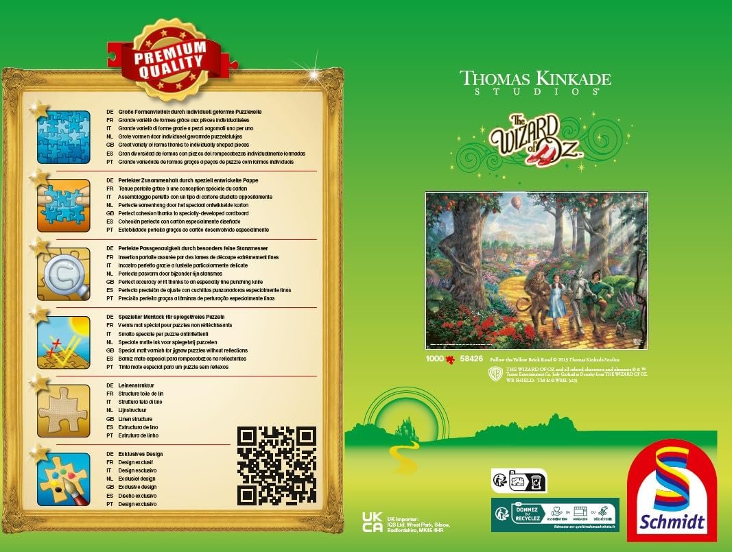 Пазл Schmidt Spiele Thomas Kinkade Warner 58426 Wizard of Oz Follow the Yellow Brick Road 1000 элементов, фото №3
