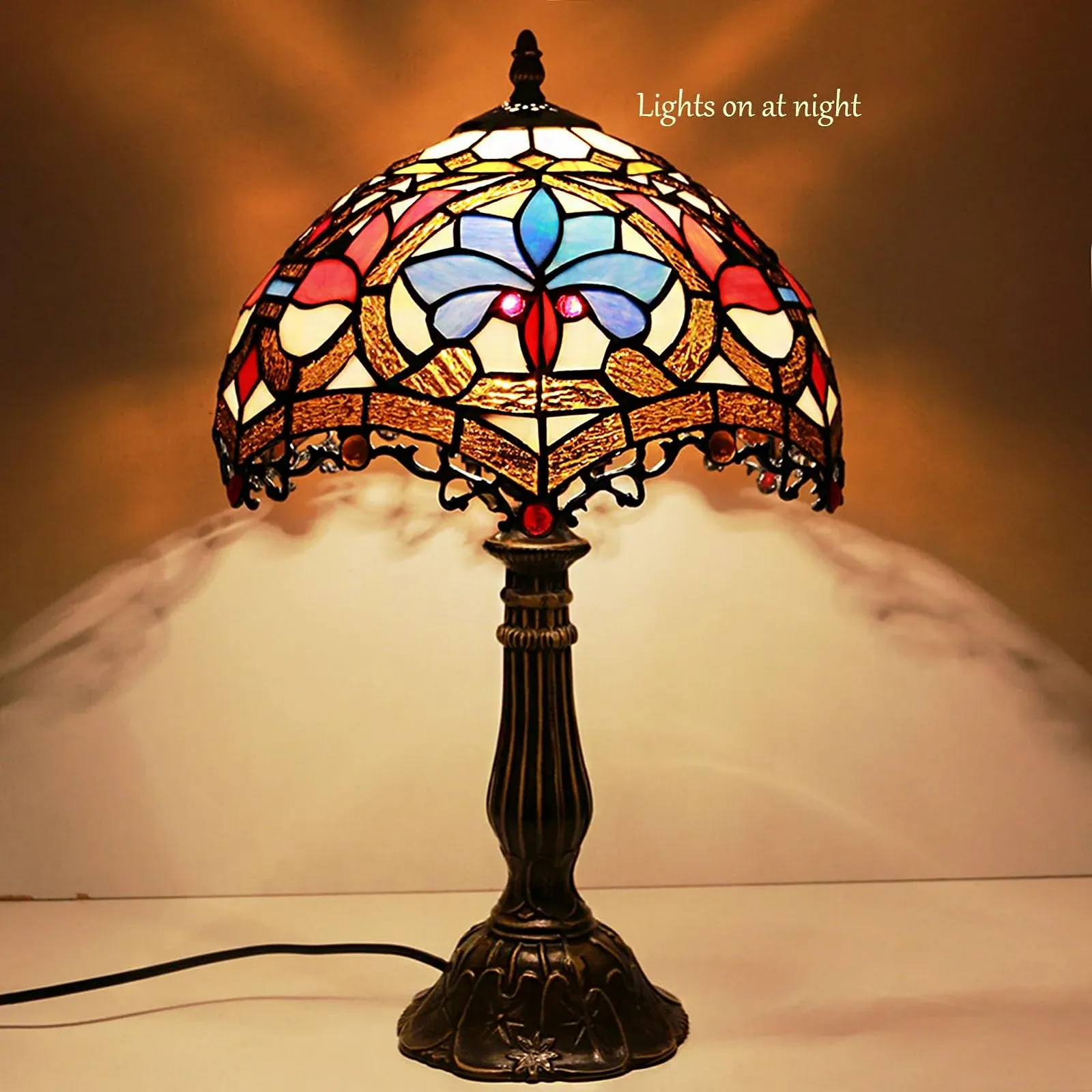 Настільна лампа Kinbolas Tiffany Style Art Nouveau E27 30 см / 12 дюймів, фото №4