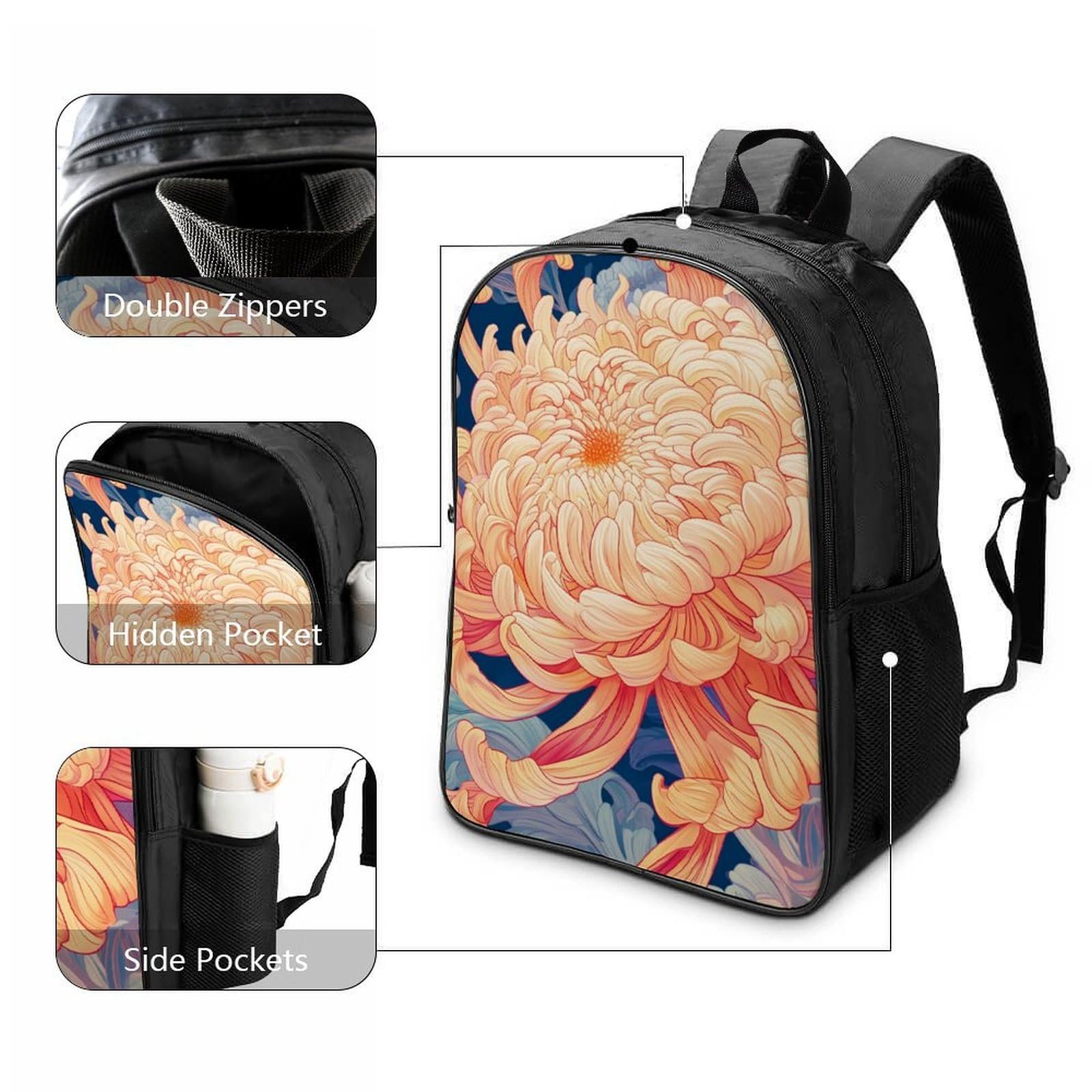 Рюкзак шкільний DPEOANEBN Chrysanthemum 40x28x16см, фото №3