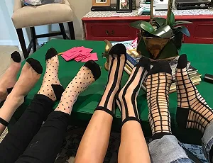 Прозорі шкарпетки Жіночі Мереживні Вишивка Кристал Мода 10 пар synthetic.ua - Фото 1