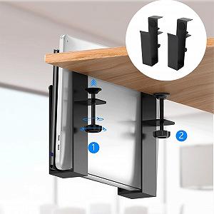 Держатель для ноутбука регулируемый, боковой, для стола, органайзер для хранения. Крепится к столу с помощью зажима. Изготовлен из углеродистой стали. Для дома и офиса. synthetic.ua - Фото 1