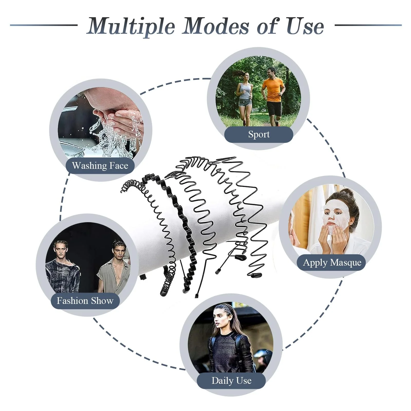 Обруч для волос Черный, фото №5