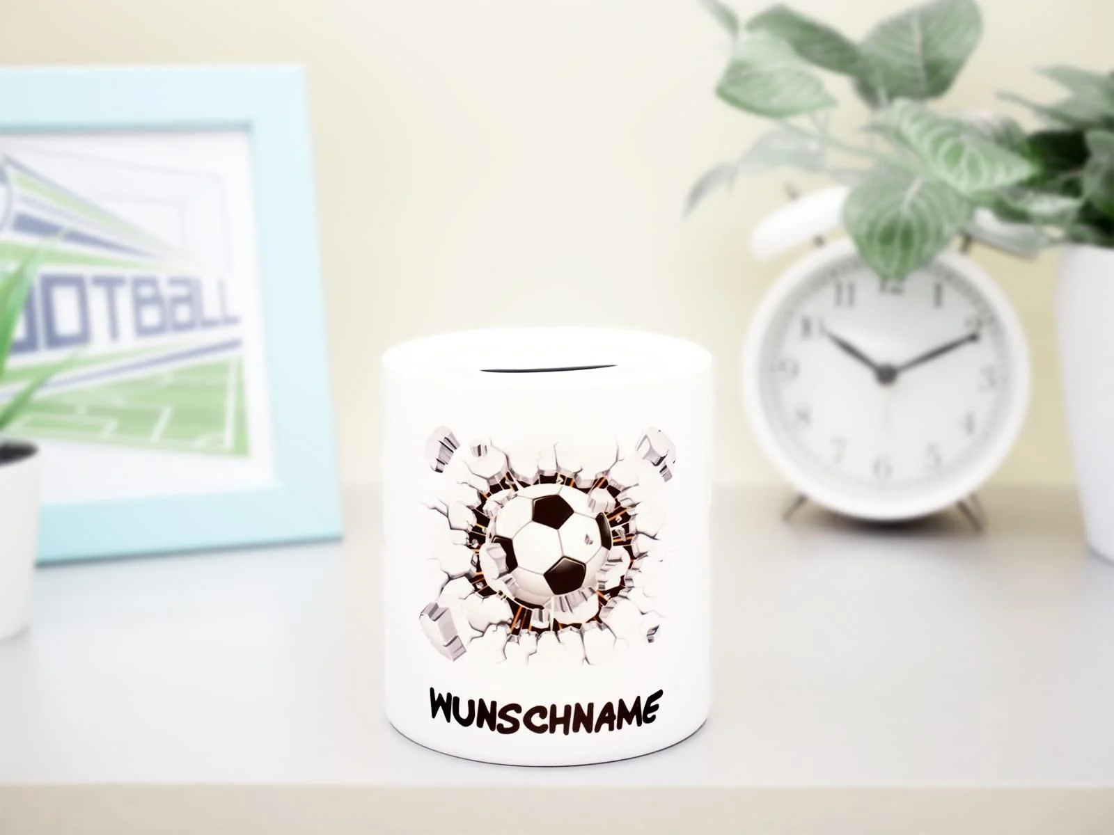 Копилка керамическая Футбольная белая 9,5 x 8,2 см, фото №2