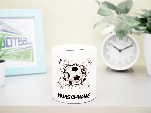 Копилка керамическая Футбольная белая 9,5 x 8,2 см synthetic.ua - Фото 1