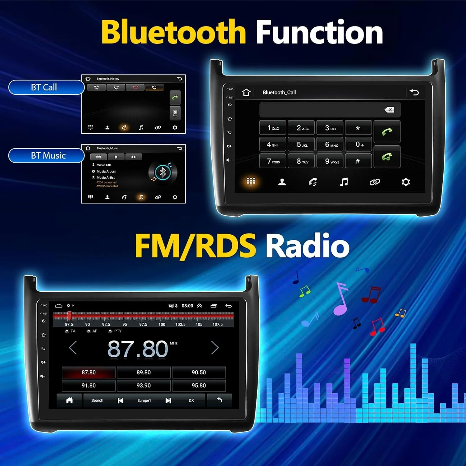 Штатная автомагнитола CAMECHO для VW Polo 6R 6C 9N 2008-2016 / 9" / Сенсорная / 2/64Гб / Android 13 / Apple CarPlay / Android Auto / Bluetooth / WI-FI / GPS / USB, фото №5 Штатная автомагнитола CAMECHO для VW Polo 6R 6C 9N 2008-2016 / 9" / Сенсорная / 2/64Гб / Android 13 / Apple CarPlay / Android Auto / Bluetooth / WI-FI / GPS / USB, фото №5