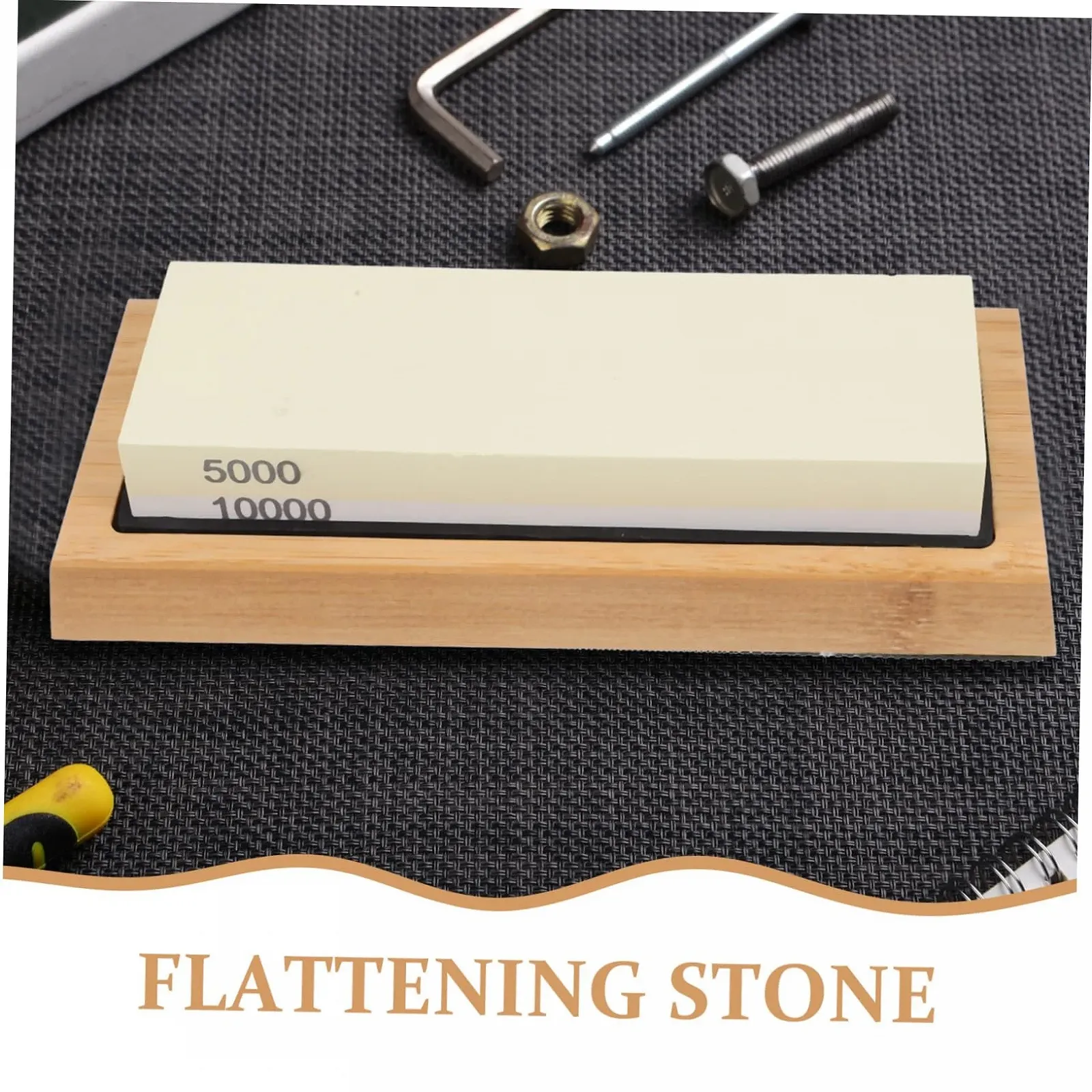Набір точильних каменів двосторонній з бамбуковою підставкою, фото №3
