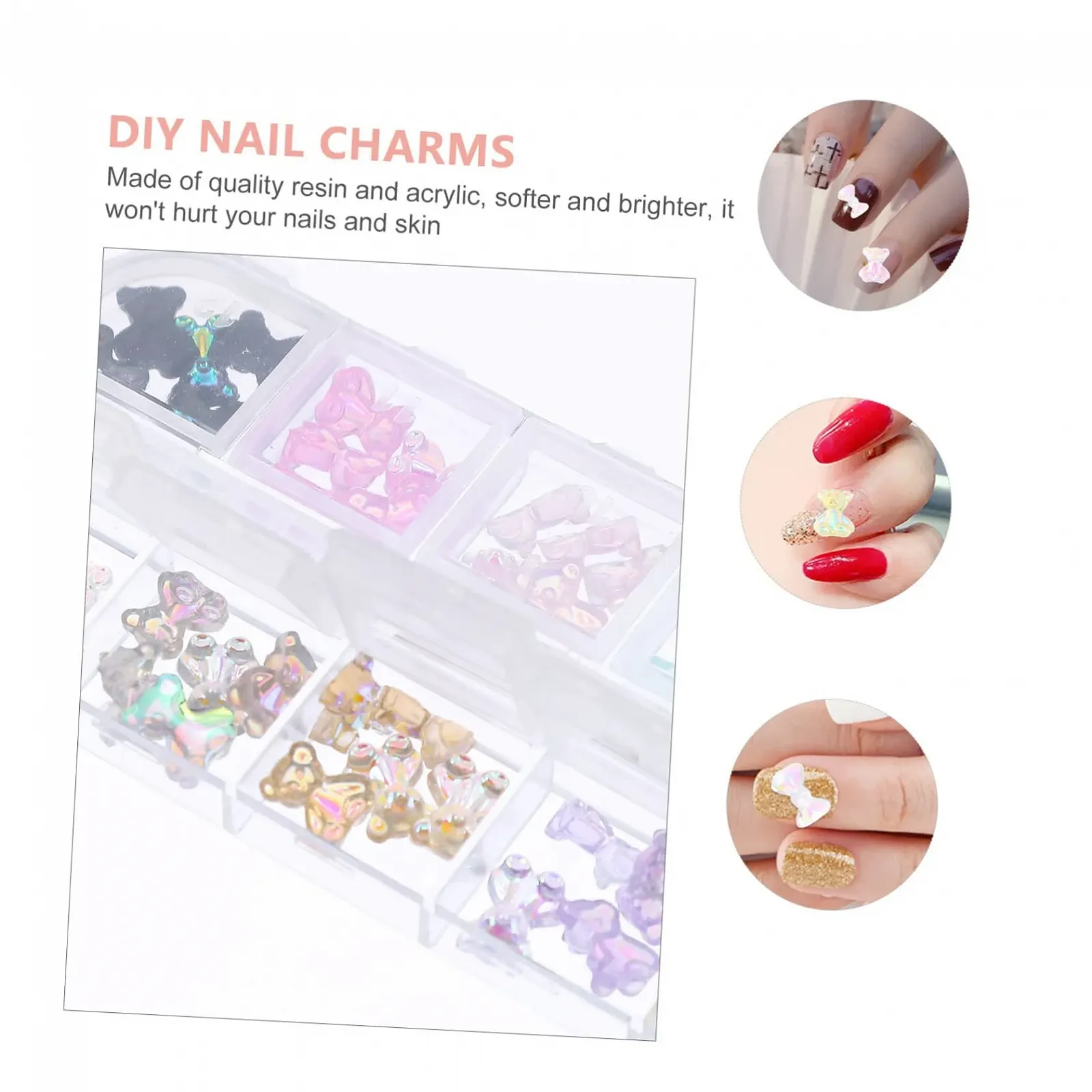 Аксессуары для ногтей Healeved 480 штук, драгоценные камни для ногтей, маникюр, украшения для мобильного телефона, акриловые подвески для ногтей, бабочки, кристаллы для украшения ногтей, фото №6