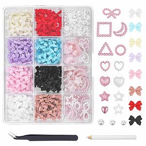 3D Підвіски для нігтів AYNKH у формі бантиків, різні форми - Фото 1