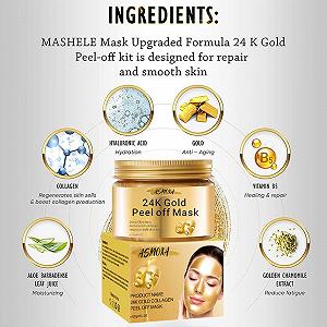 Маска-плівка 24k Golden з колагеном, Золота маска для очищення, Антивікова synthetic.ua - Фото 1