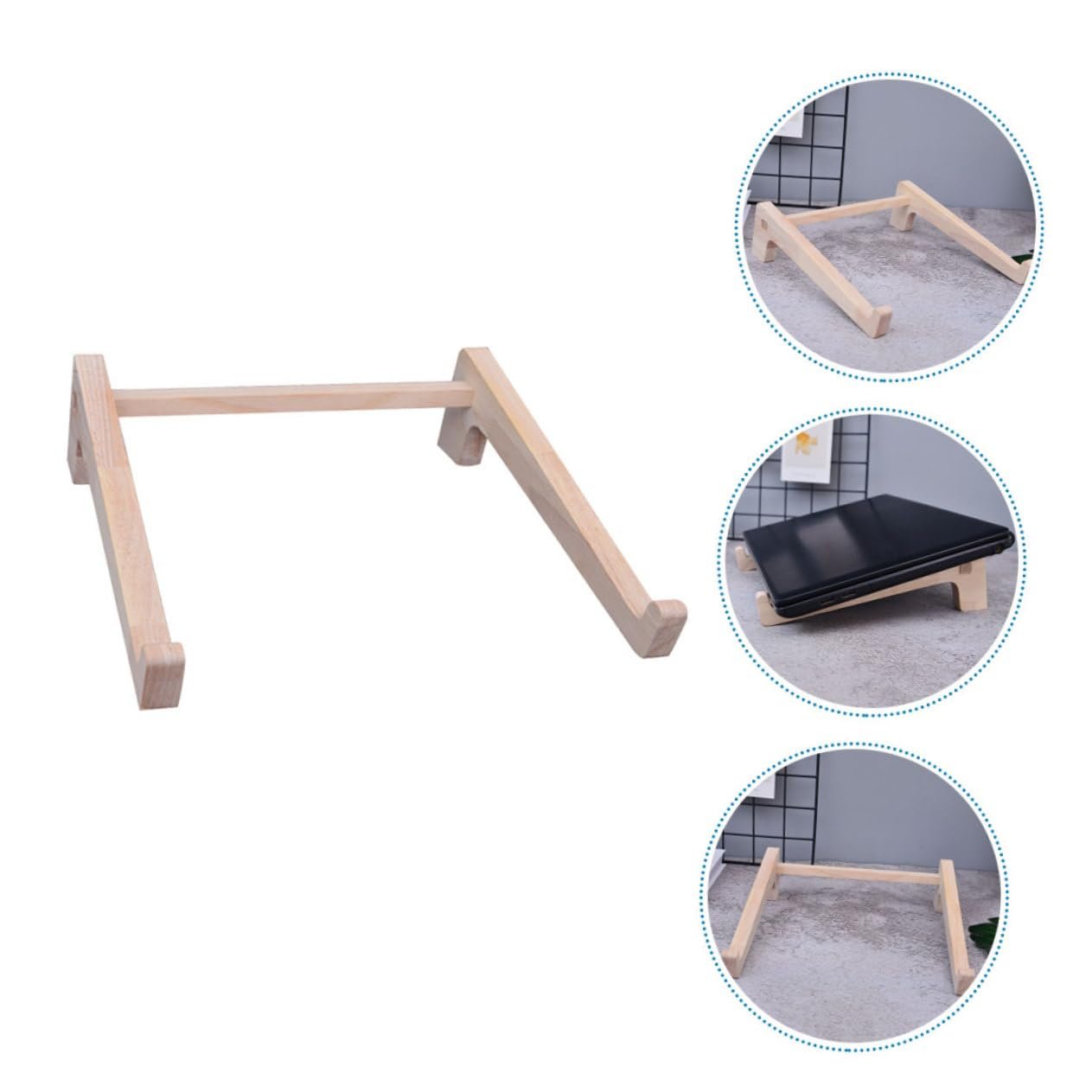 Подставка для ноутбука деревянная NUOBESTY с накладками для стола для дома и офиса, фото №5