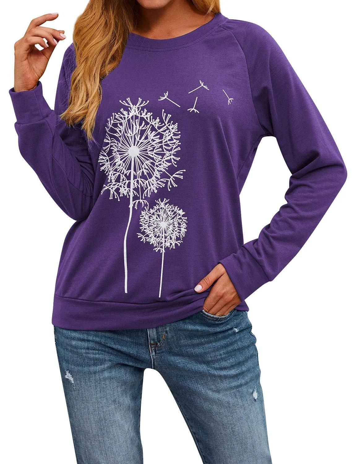 Женский свитшот Dresswel Одуванчик с длинными рукавами, принт одуванчика, пуловер, осень-зима, блузка, топы, фото №2 Женский свитшот Dresswel Одуванчик с длинными рукавами, принт одуванчика, пуловер, осень-зима, блузка, топы, фото №2