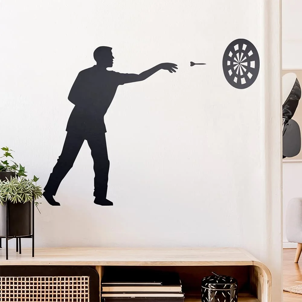 Наклейка на стену Darts Bullseye Player Figure, фото №1