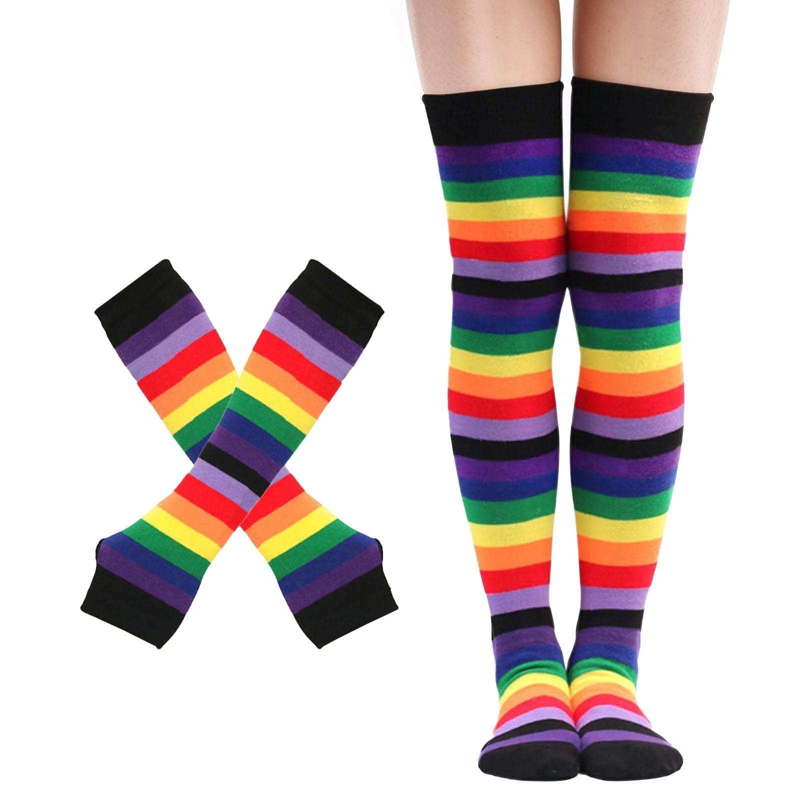 Колготки-шкарпетки в райдужну смужку, фото №1 Колготки-шкарпетки в райдужну смужку, фото №1