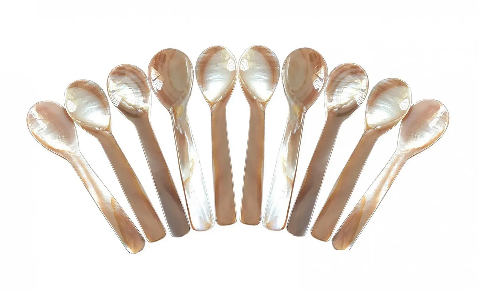 Ложка для ікри DUEBEL Перламутр Рожевий, набір 10 штук, фото №1