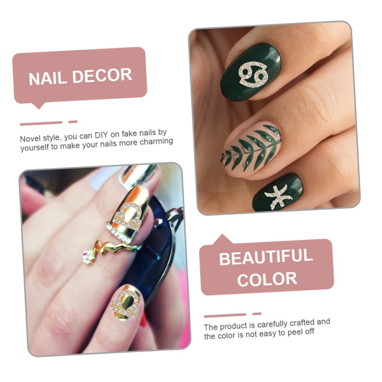 Украшения для ногтей FRCOLOR 96 шт. со сверкающими стразами для украшения ногтей, подходят для свадеб, вечеринок и дизайна ногтей, золотые украшения, фото №9