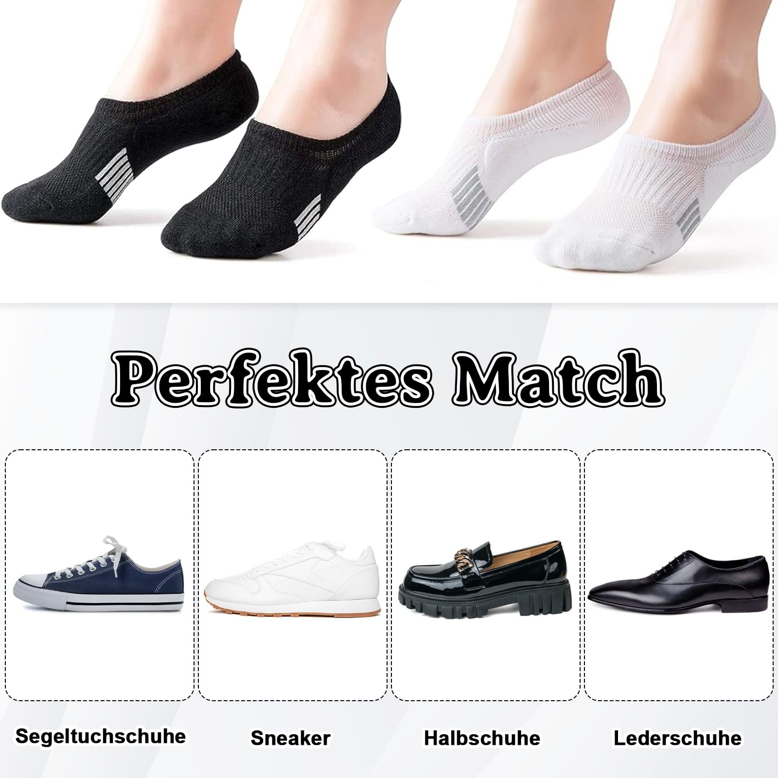 Спортивные носки унисекс Черный Белый (8 пар), фото №5