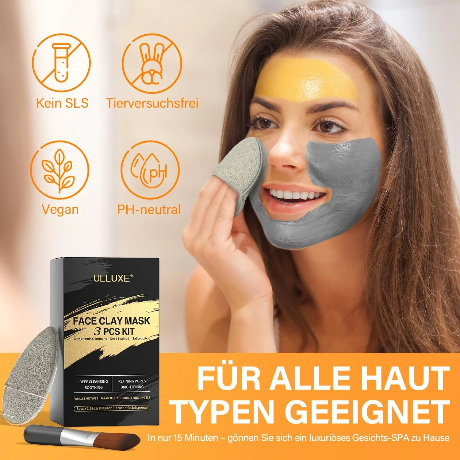 Глиняна Маска з Куркумою та Вітаміном C з Саліциловою Кислотою і Гряззю Мертвого Моря, 3 x 80 г, фото №7 Глиняна Маска з Куркумою та Вітаміном C з Саліциловою Кислотою і Гряззю Мертвого Моря, 3 x 80 г, фото №7