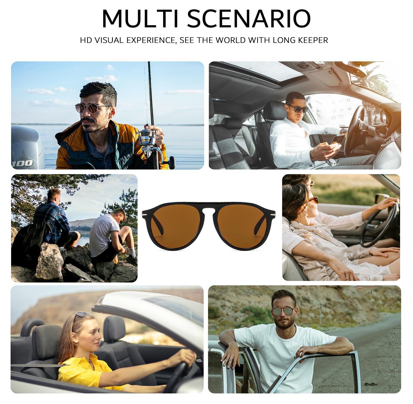 Сонцезахисні окуляри Круглі Long Keeper для чоловіків і жінок Ретро Авіатори, фото №7