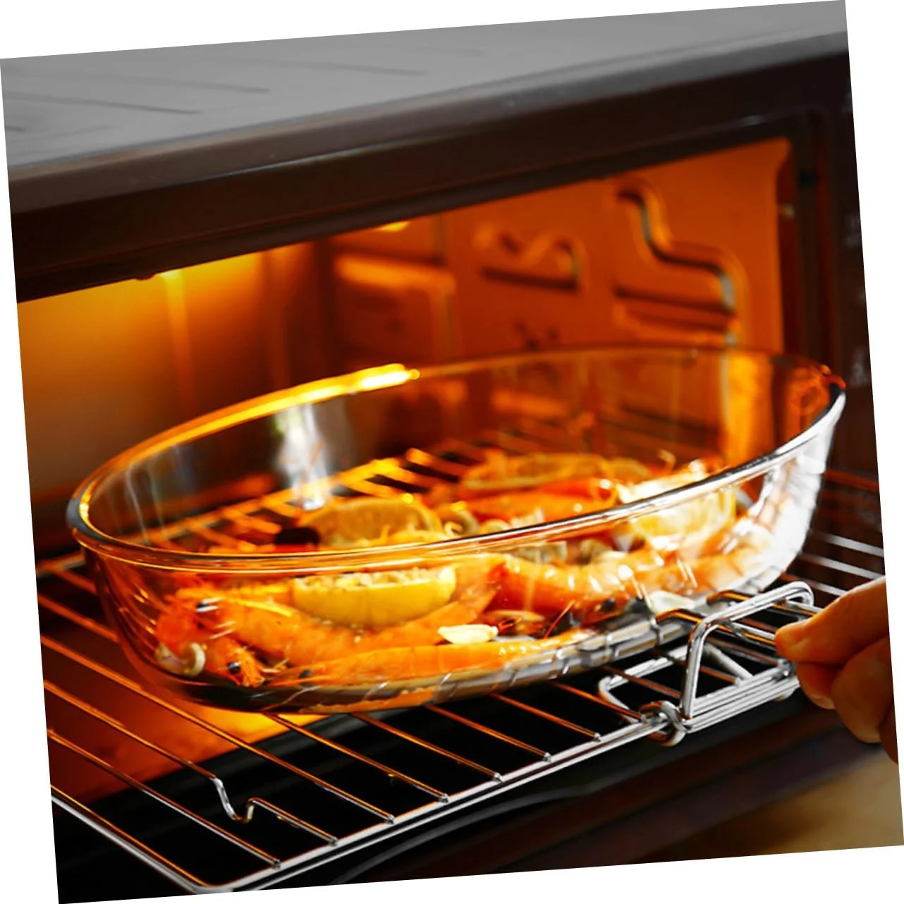 Форма для запекания TOYANDONA Стеклянная Большая для микроволновой печи Прозрачная, фото №4