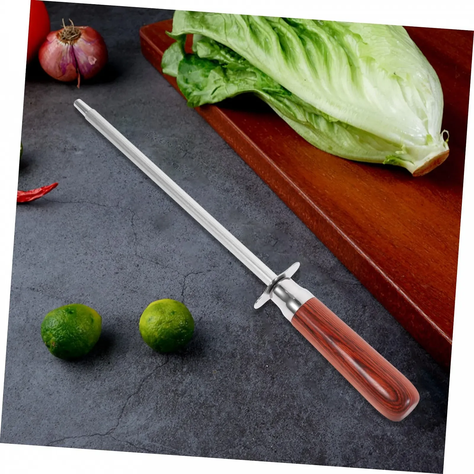 Мусат SOLUSTRE Handy из нержавеющей стали с эргономичной ручкой профессиональный, фото №4