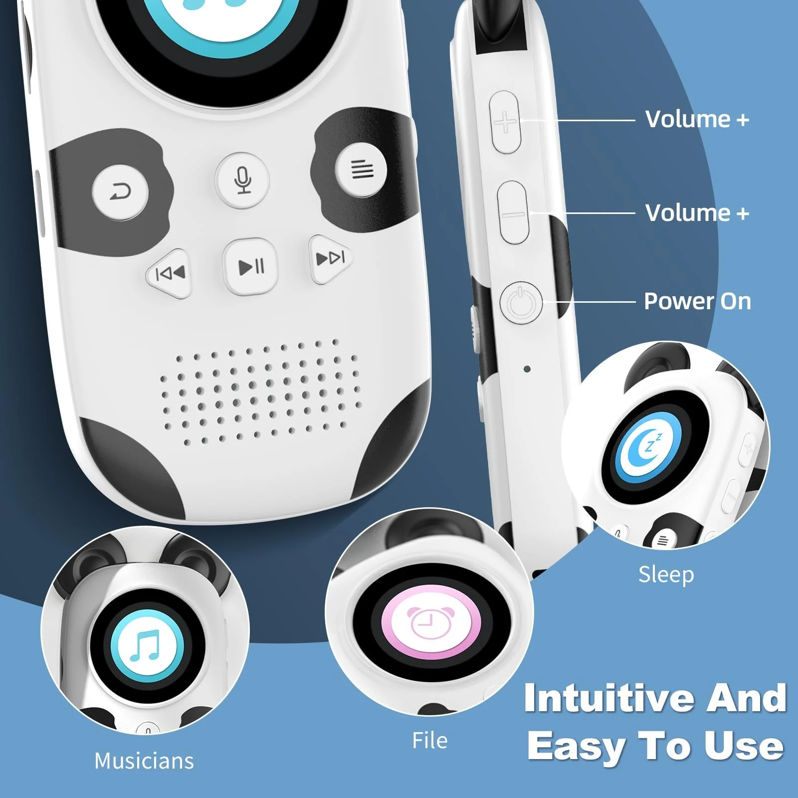 MP3-плеер MUZXQII Panda 64 ГБ, Bluetooth 5.3, белый, фото №5
