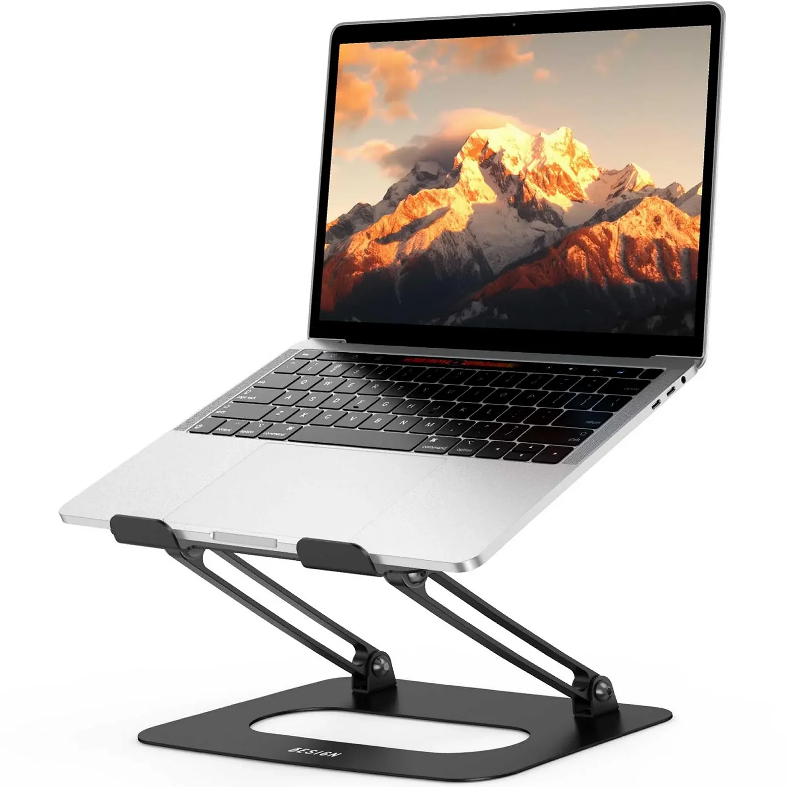 Подставка для ноутбука BESIGN LSX2 алюминиевая, регулируемая, эргономичная, совместима с ноутбуками 10-14 дюймов, матово-черная, фото №1