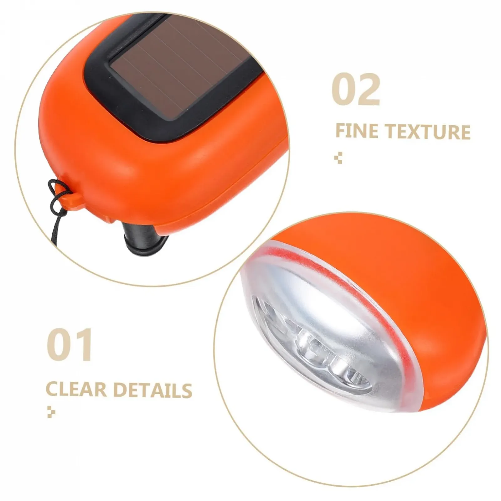 Ручной фонарь с ручным заводом на солнечной батарее VILLCASE Retro Torch Перезаряжаемый портативный аварийный фонарь для активного отдыха Компактный и универсальный Оранжевый, фото №3 Ручной фонарь с ручным заводом на солнечной батарее VILLCASE Retro Torch Перезаряжаемый портативный аварийный фонарь для активного отдыха Компактный и универсальный Оранжевый, фото №3