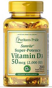 Витамин D3 Puritan's Pride Vitamin 2000iu 200 Softgels - Фото 1