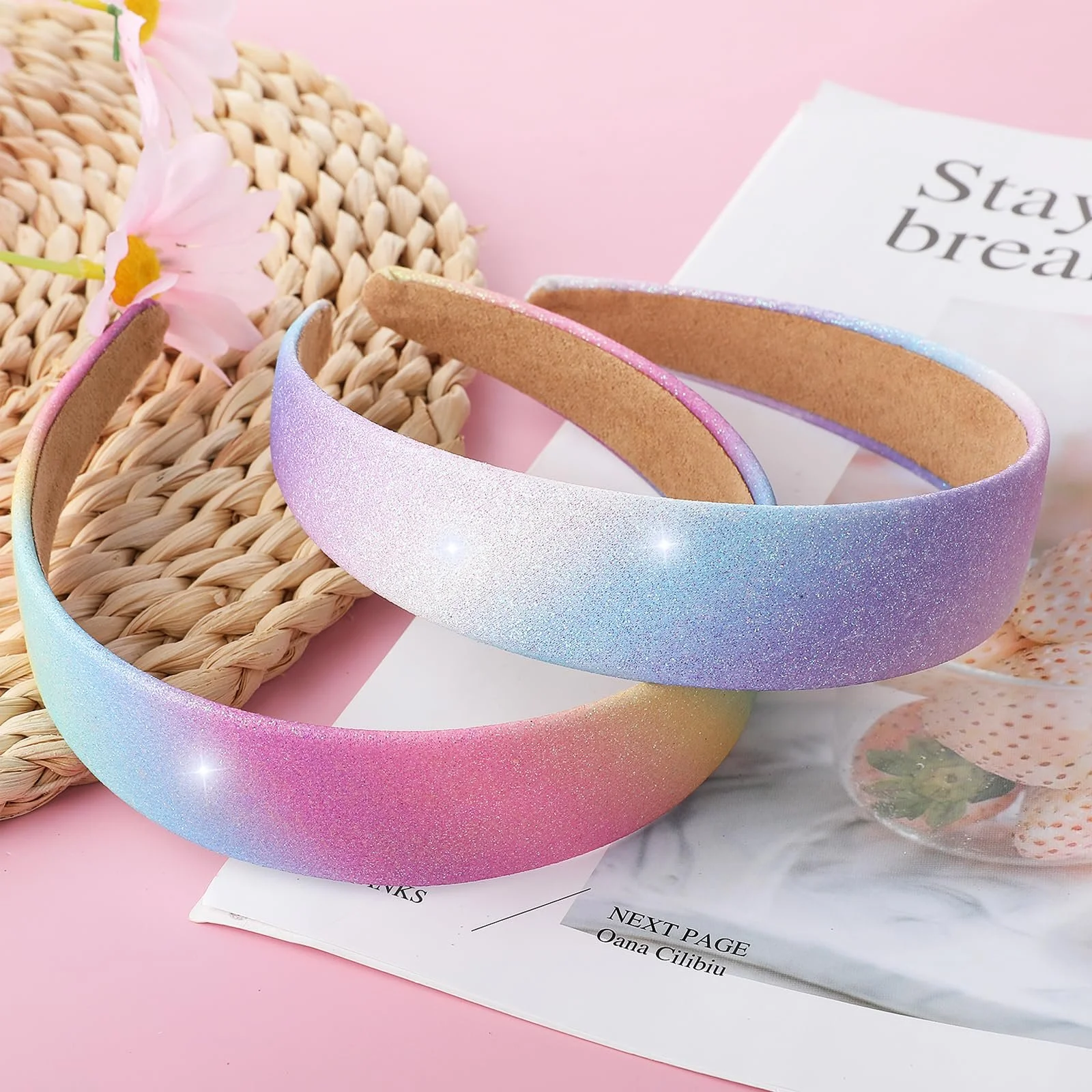 Набір обручів для волосся з блискітками (2 шт.), фото №7