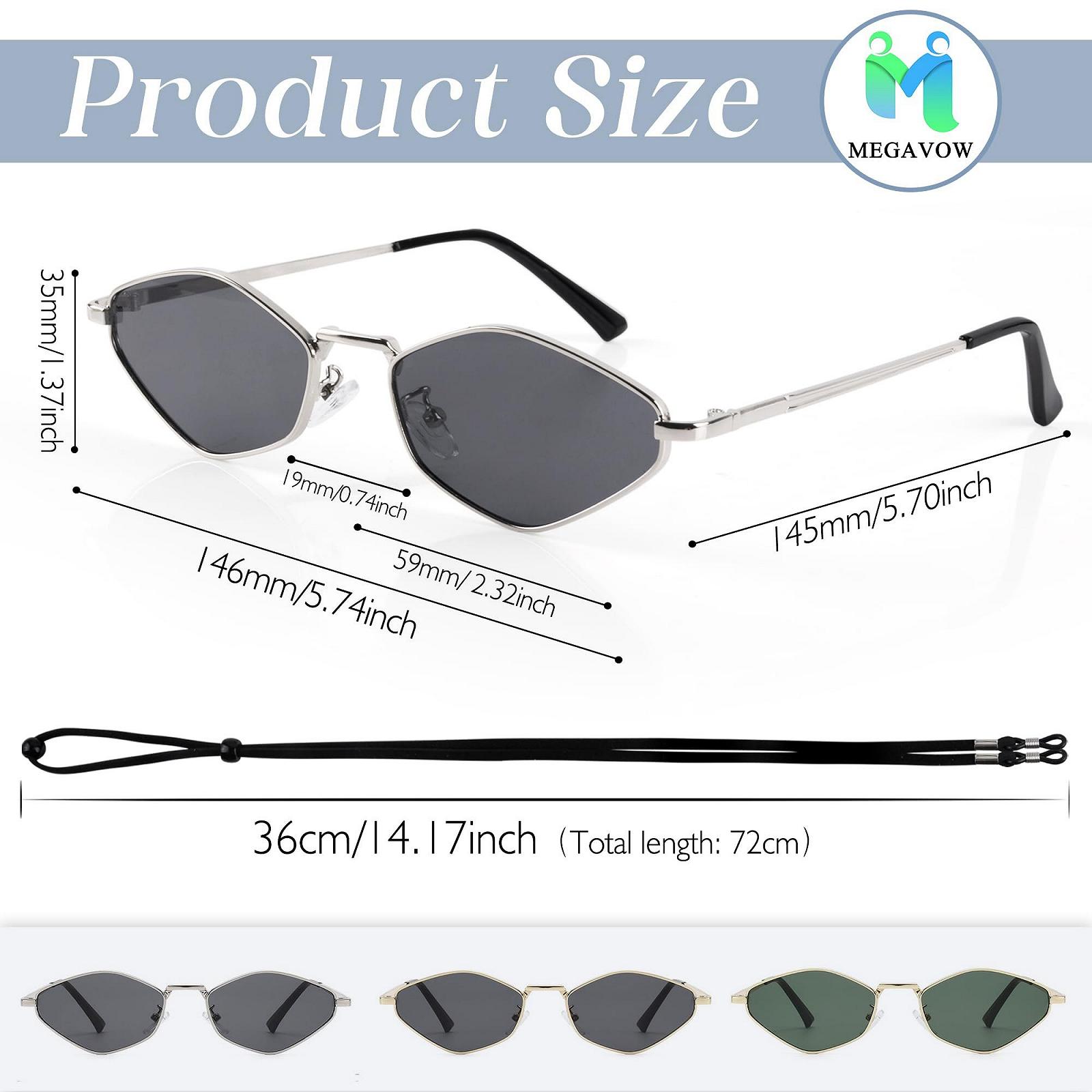 Сонцезахисні окуляри Шестикутні Ретро MEGAVOW для Чоловіків та Жінок, Шестикутні, Маленькі, UV400, фото №4