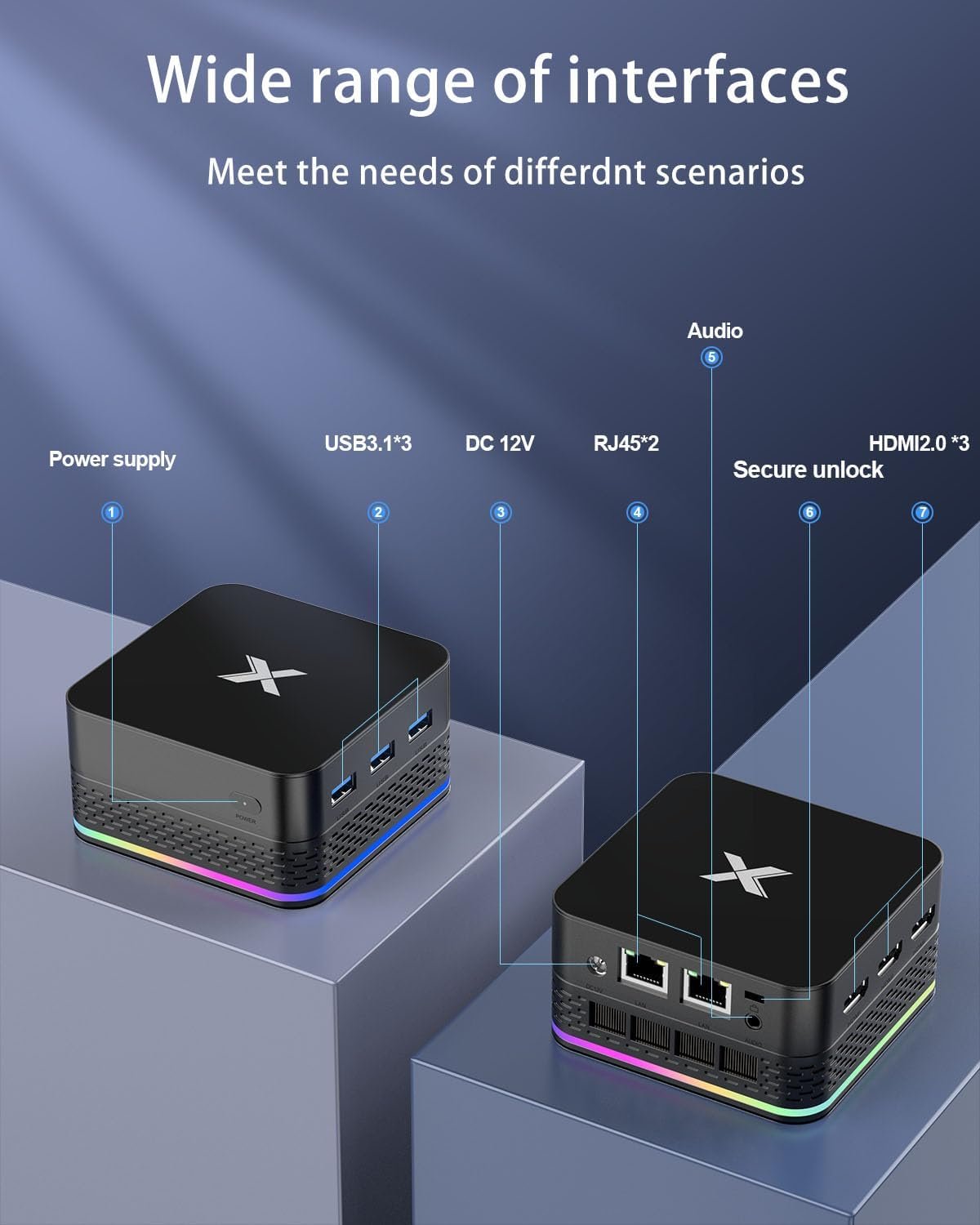 Міні ПК SUKOTOP T9 PLUS / Intel Alder Lake N95 (до 3.4 ГГц) / RAM 12 ГБ LPDDR5 / SSD 512 ГБ / 3 x HDMI / 2 x LAN (RJ45) / Wi-Fi 6 / Bluetooth 4.2 / Windows 11 / Чорний, фото №2