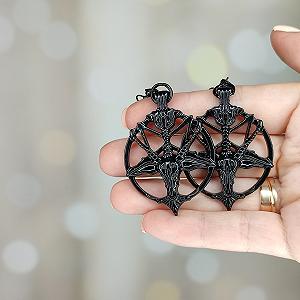 Сережки Бафомет Пентаграмма synthetic.ua - Фото 1