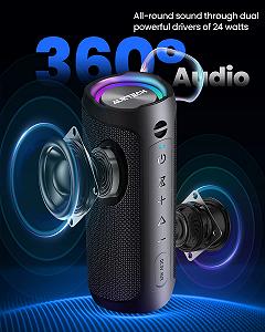 Портативна колонка AUKTECH Bluetooth Music Box 24 Вт LED 20 годин IPX7 для телефону/ПК synthetic.ua - Фото 1