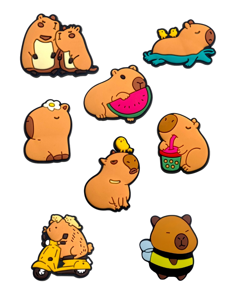 Джибітси Капібара capybara Jibbitz 8 шт аксесуари крокс прикраса Dz_148_1, фото №1