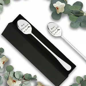 Ложка Кавова з гравіюванням Найкраща Хрещена Мама у Світі Найкращий Хрещений Батько у Світі, набір 2 шт synthetic.ua - Фото 1